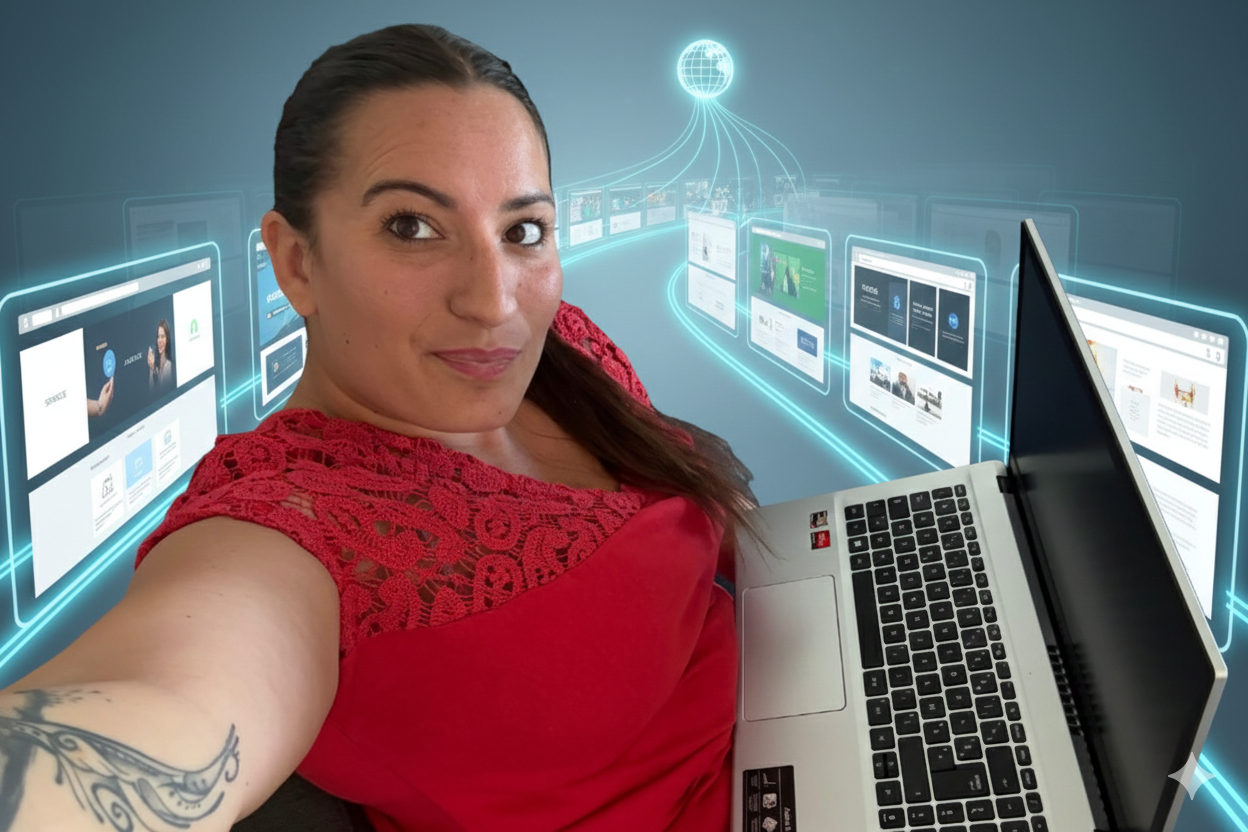 Sch&eacute;ma explicatif d'un site vitrine moderne avec ses diff&eacute;rentes sections : page d'accueil, services, contact et blog