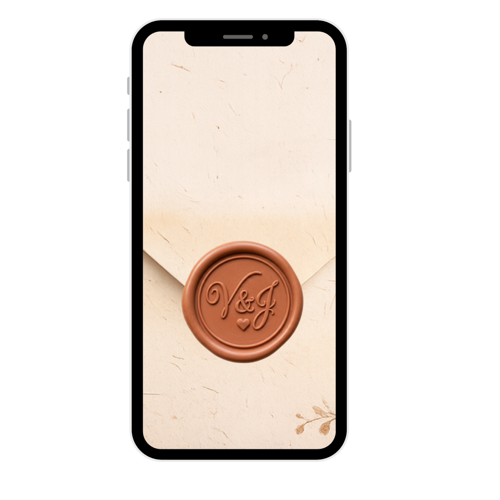 faire part digitaux pour mariage visible sur un telephone